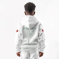 Custom Morocco Football 2026 Kid Hoodie Atlas Lions Breathtaking Victory White Version
