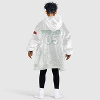 Custom Morocco Football 2026 Kid Wearable Blanket Hoodie Atlas Lions Breathtaking Victory White Version