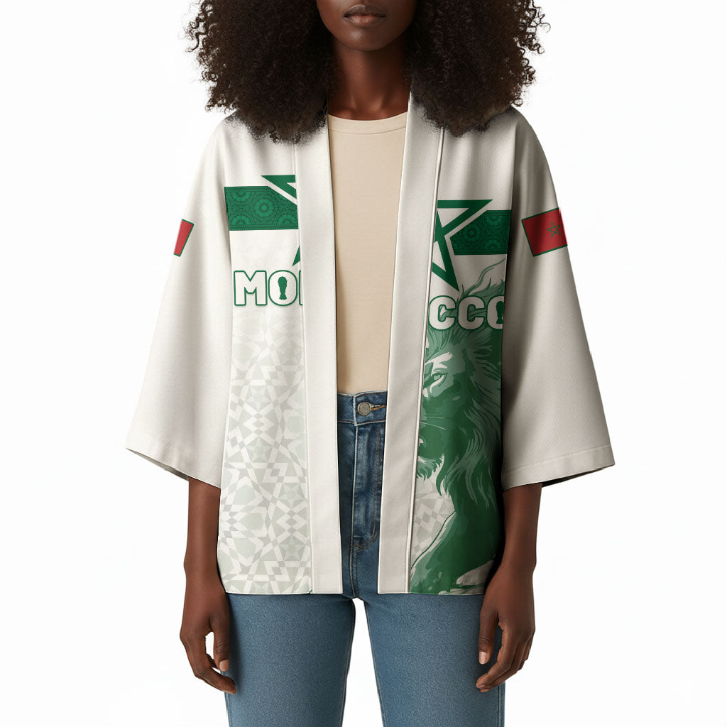 Custom Morocco Football 2026 Kimono Atlas Lions Breathtaking Victory White Version
