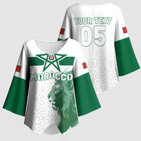 Custom Morocco Football 2026 Kimono Sleeve Blouse Atlas Lions Breathtaking Victory White Version