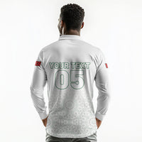 Custom Morocco Football 2026 Long Sleeve Polo Shirt Atlas Lions Breathtaking Victory White Version