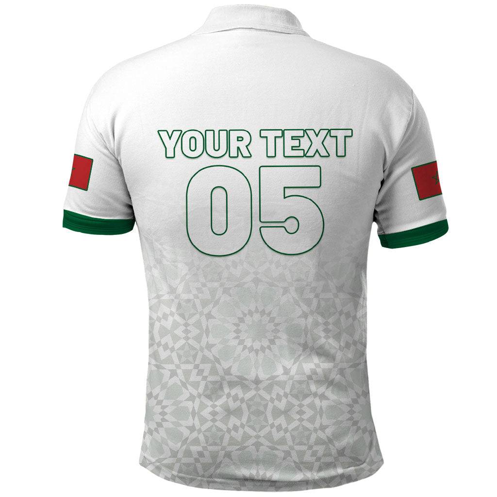 Custom Morocco Football 2026 Polo Shirt Atlas Lions Breathtaking Victory White Version