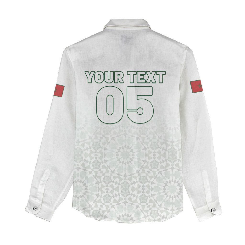 Custom Morocco Football 2026 Women Casual Shirt Atlas Lions Breathtaking Victory White Version