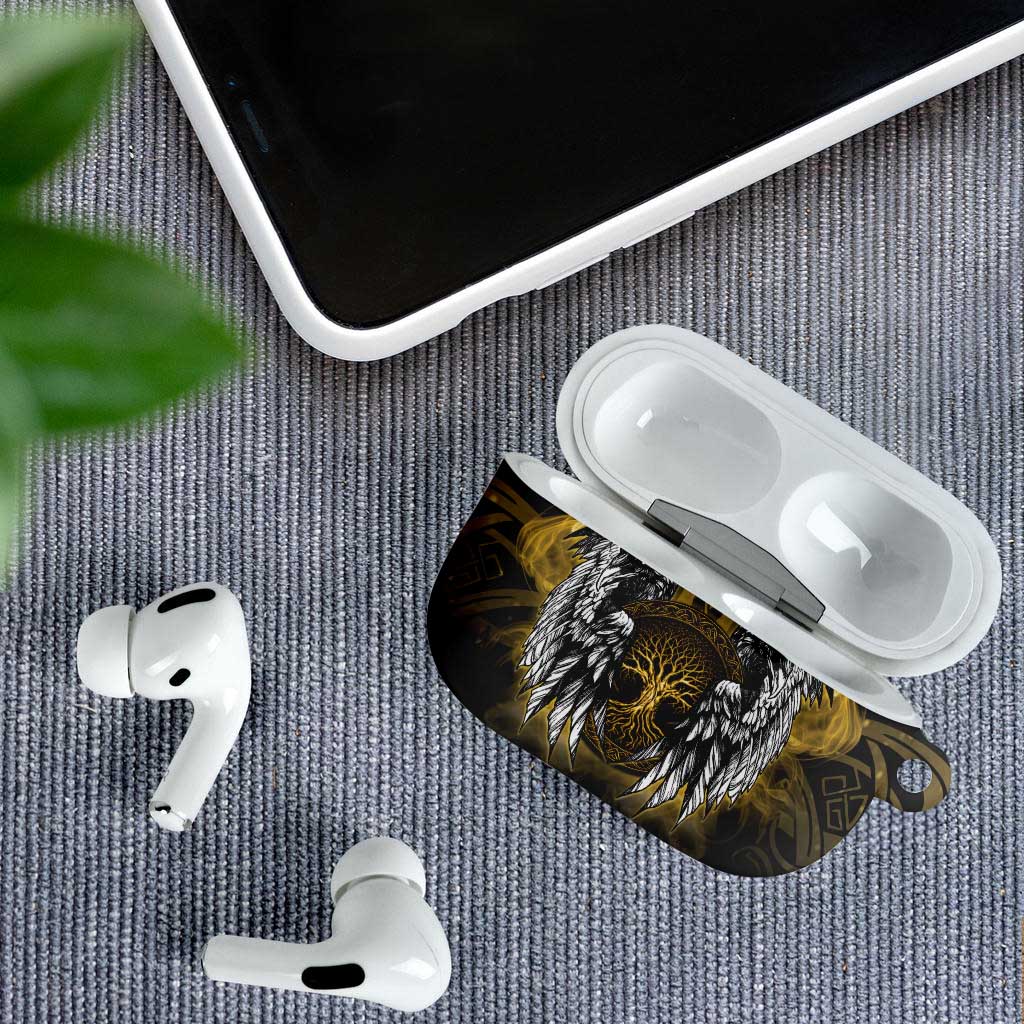 Personalized Cornwall Celtic Chough AirPods Case With Tree Of Life - Wonder Print Shop