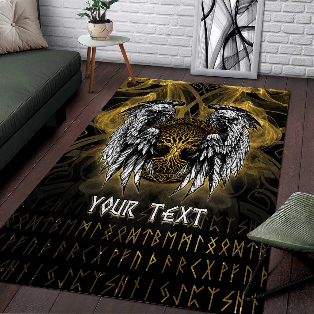 Personalized Cornwall Celtic Chough Area Rug With Tree Of Life - Wonder Print Shop
