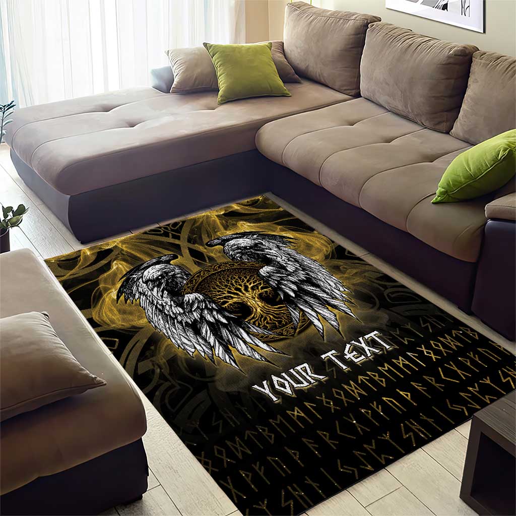 Personalized Cornwall Celtic Chough Area Rug With Tree Of Life - Wonder Print Shop