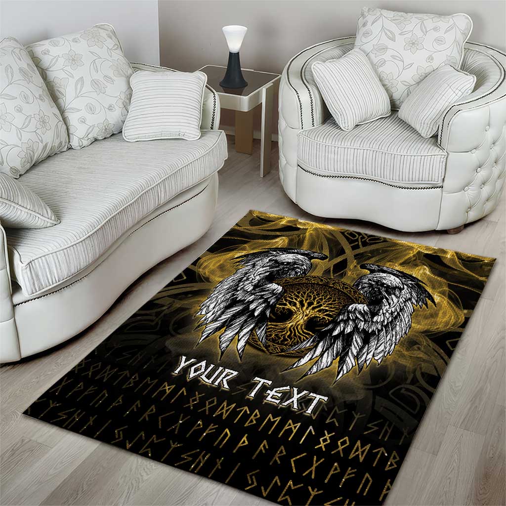 Personalized Cornwall Celtic Chough Area Rug With Tree Of Life - Wonder Print Shop