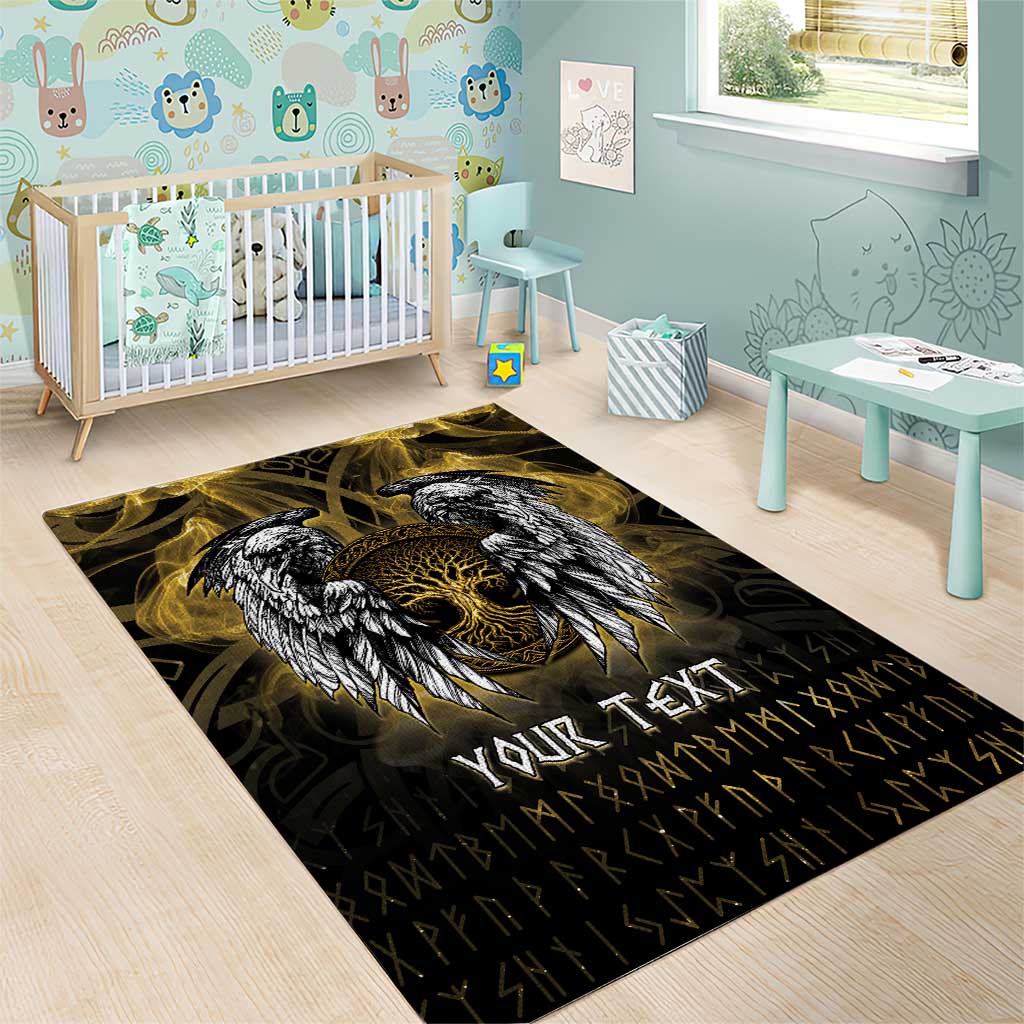 Personalized Cornwall Celtic Chough Area Rug With Tree Of Life - Wonder Print Shop