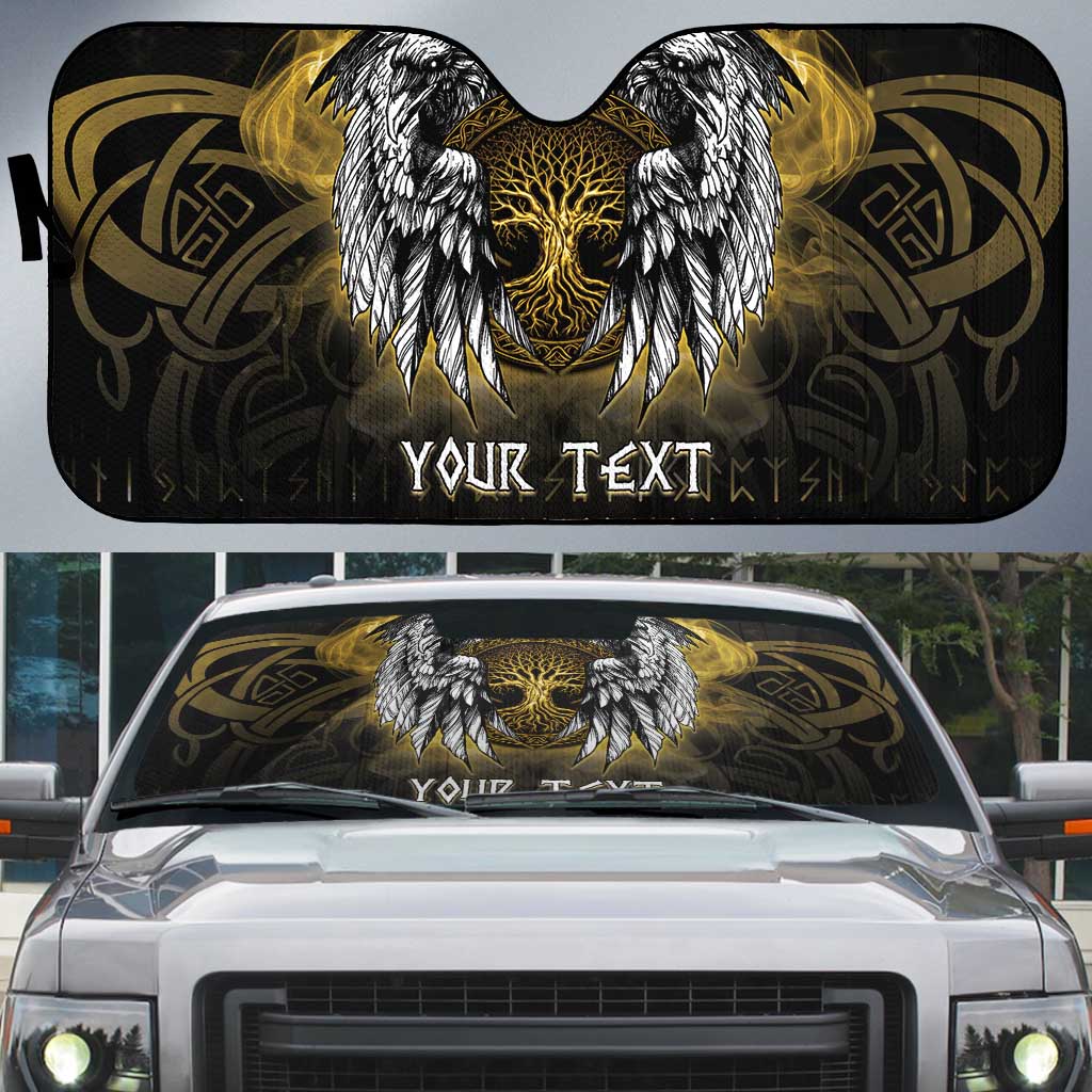 Personalized Cornwall Celtic Chough Auto Sun Shade With Tree Of Life - Wonder Print Shop