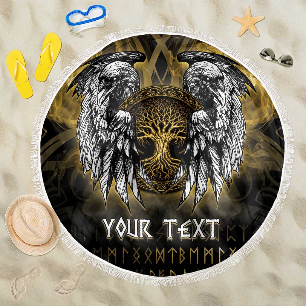 Personalized Cornwall Celtic Chough Beach Blanket With Tree Of Life - Wonder Print Shop