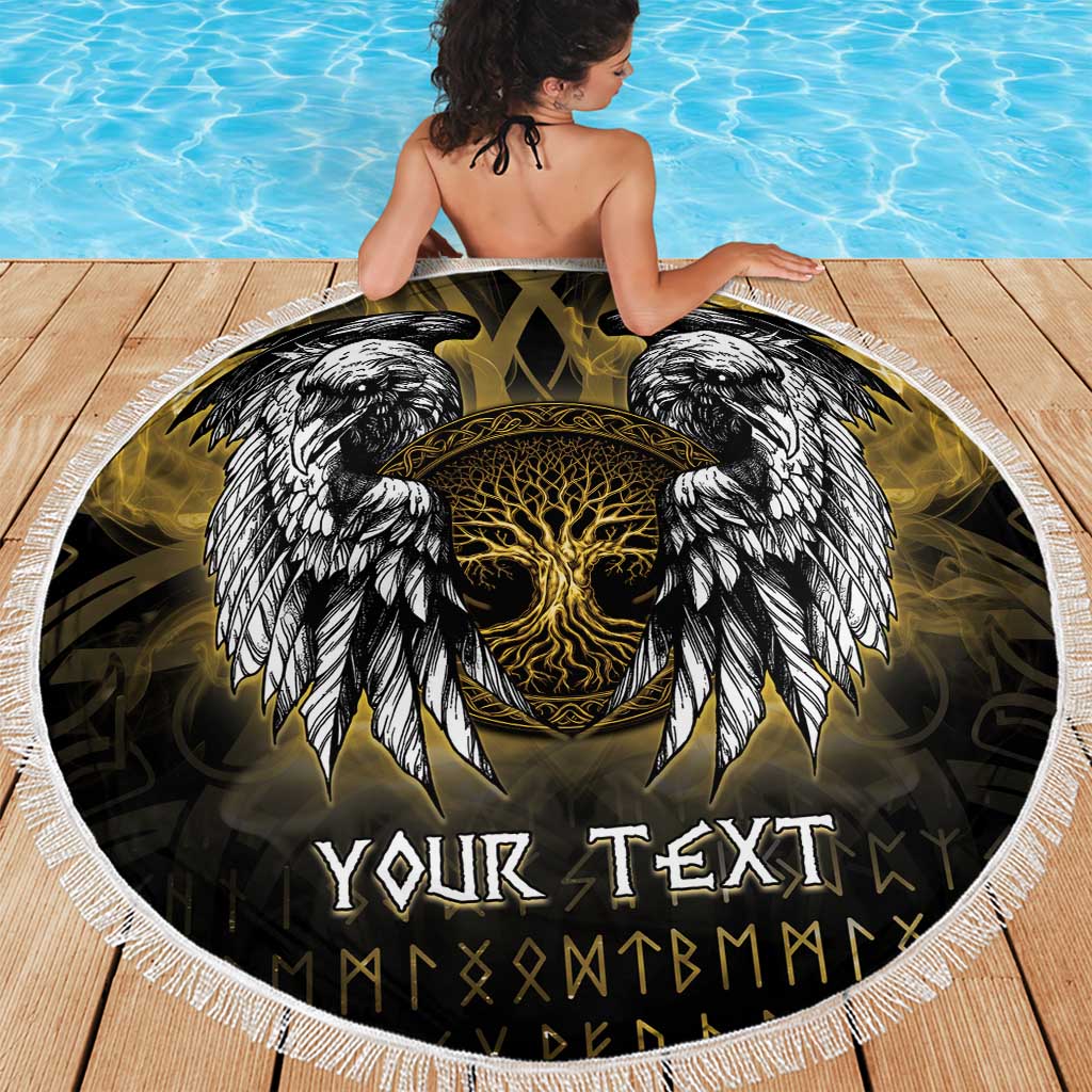 Personalized Cornwall Celtic Chough Beach Blanket With Tree Of Life - Wonder Print Shop