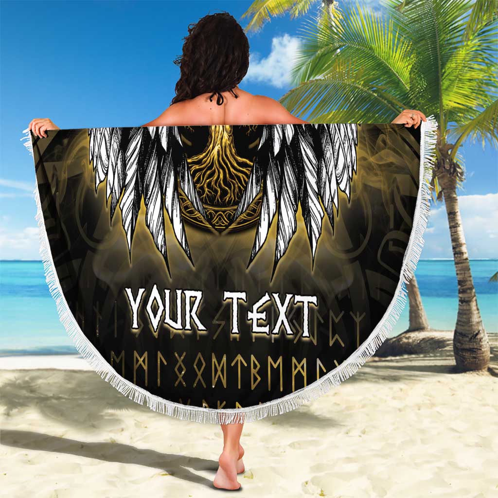 Personalized Cornwall Celtic Chough Beach Blanket With Tree Of Life - Wonder Print Shop
