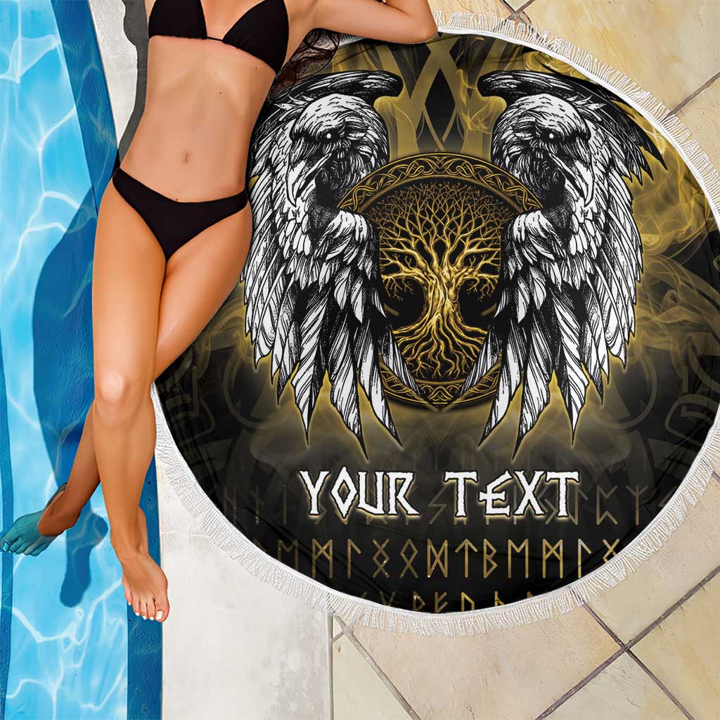 Personalized Cornwall Celtic Chough Beach Blanket With Tree Of Life - Wonder Print Shop