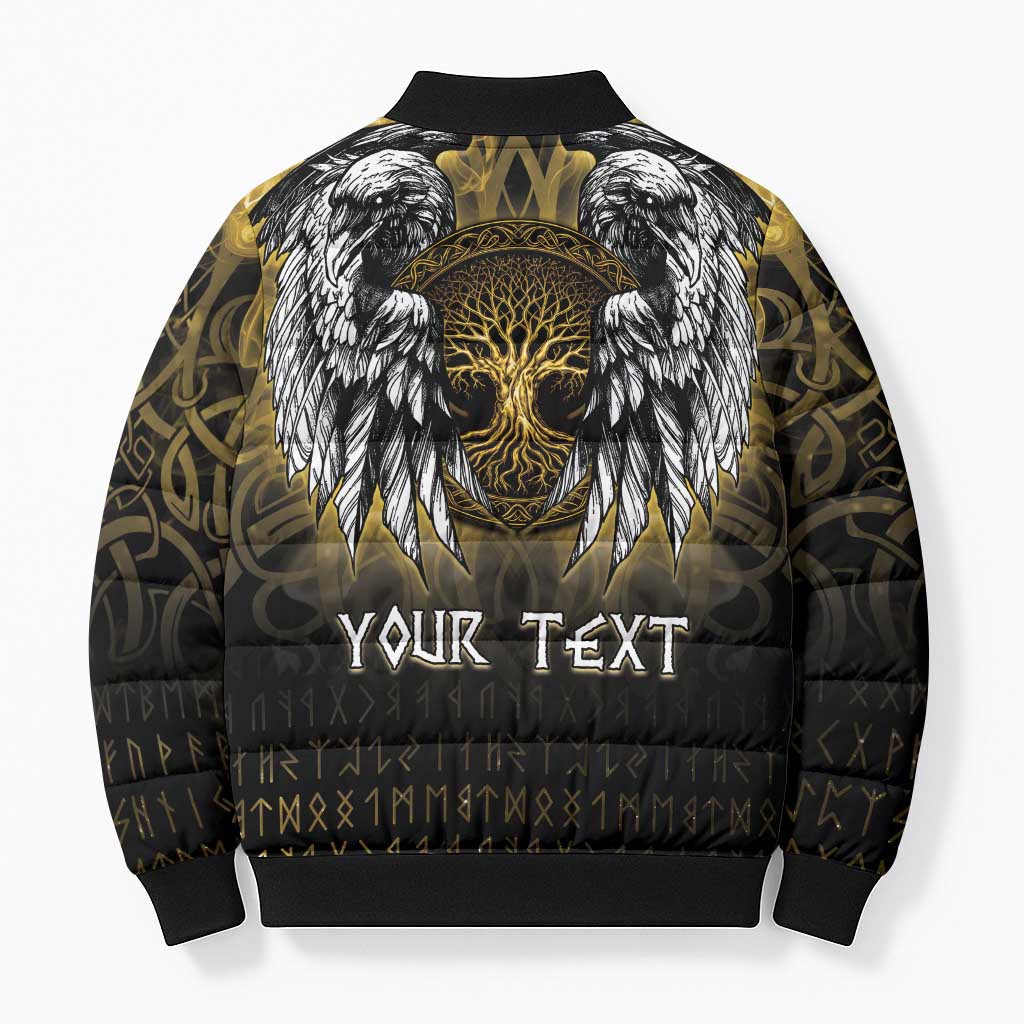 Personalized Cornwall Celtic Chough Bomber Puffer Jacket With Tree Of Life - Wonder Print Shop