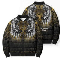 Personalized Cornwall Celtic Chough Bomber Puffer Jacket With Tree Of Life - Wonder Print Shop