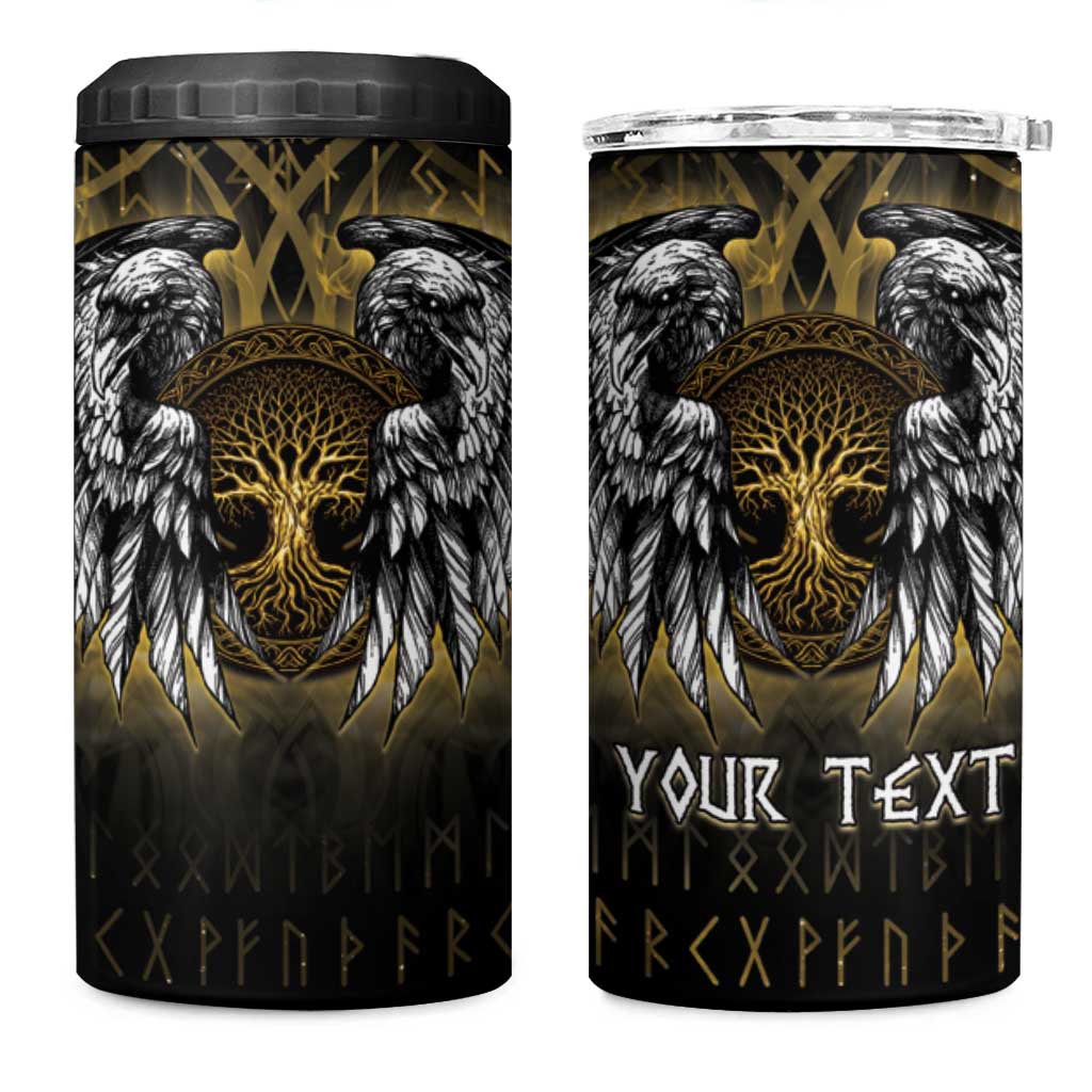 Personalized Cornwall Celtic Chough 4 in 1 Can Cooler Tumbler With Tree Of Life - Wonder Print Shop