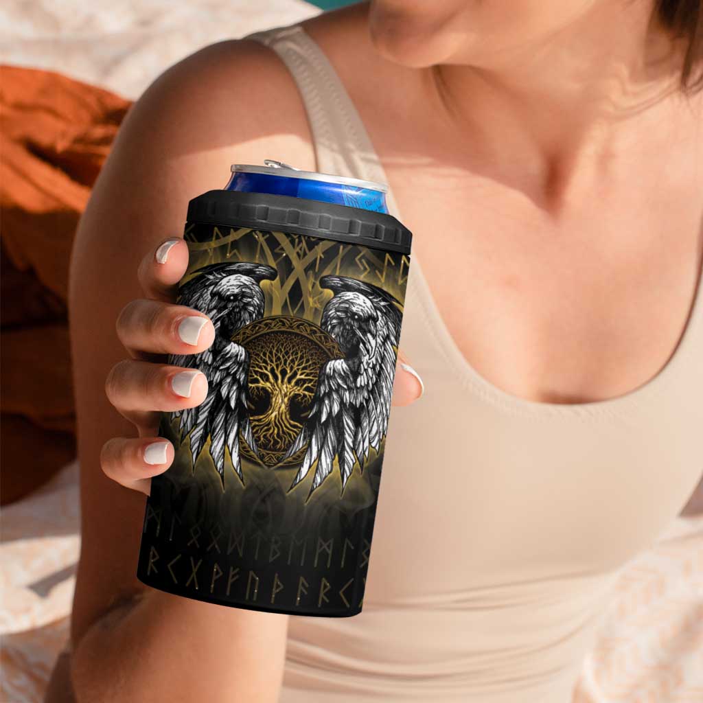Personalized Cornwall Celtic Chough 4 in 1 Can Cooler Tumbler With Tree Of Life - Wonder Print Shop