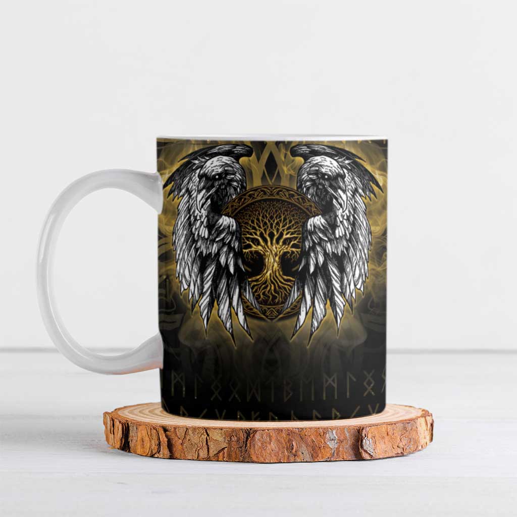 Personalized Cornwall Celtic Chough Ceramic Mug With Tree Of Life - Wonder Print Shop