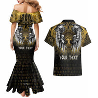 Personalized Cornwall Celtic Chough Couples Matching Mermaid Dress and Hawaiian Shirt With Tree Of Life - Wonder Print Shop