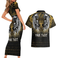 Personalized Cornwall Celtic Chough Couples Matching Short Sleeve Bodycon Dress and Hawaiian Shirt With Tree Of Life - Wonder Print Shop