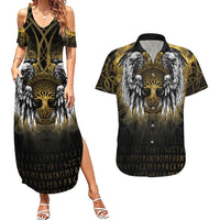 Personalized Cornwall Celtic Chough Couples Matching Summer Maxi Dress and Hawaiian Shirt With Tree Of Life - Wonder Print Shop