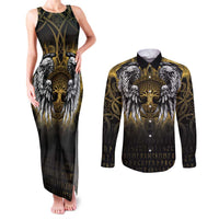 Personalized Cornwall Celtic Chough Couples Matching Tank Maxi Dress and Long Sleeve Button Shirt With Tree Of Life - Wonder Print Shop