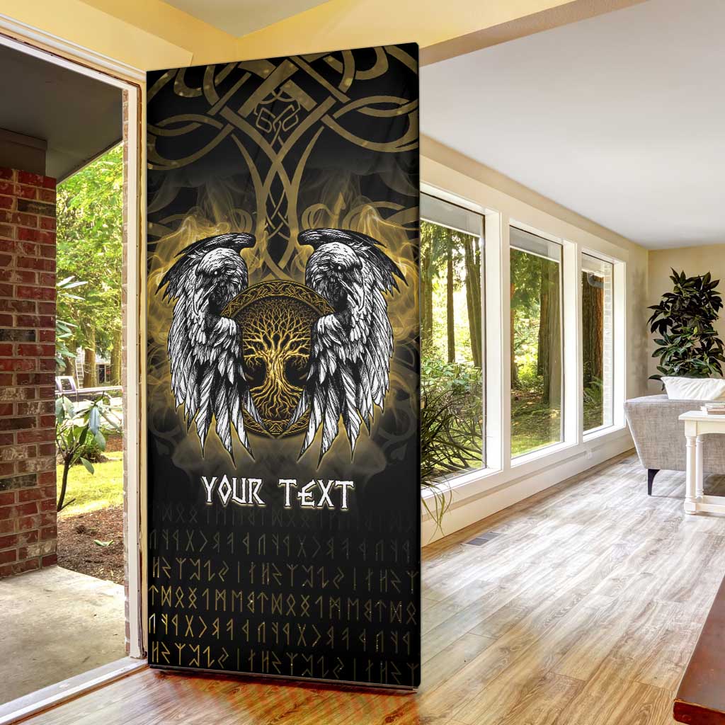 Personalized Cornwall Celtic Chough Door Cover With Tree Of Life - Wonder Print Shop