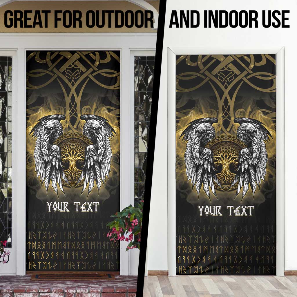 Personalized Cornwall Celtic Chough Door Cover With Tree Of Life - Wonder Print Shop