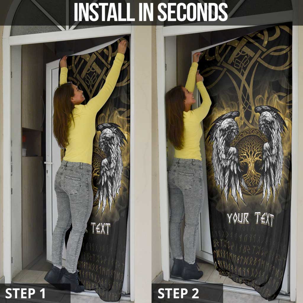 Personalized Cornwall Celtic Chough Door Cover With Tree Of Life - Wonder Print Shop