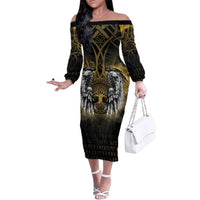 Personalized Cornwall Celtic Chough Family Matching Off The Shoulder Long Sleeve Dress and Hawaiian Shirt With Tree Of Life - Wonder Print Shop