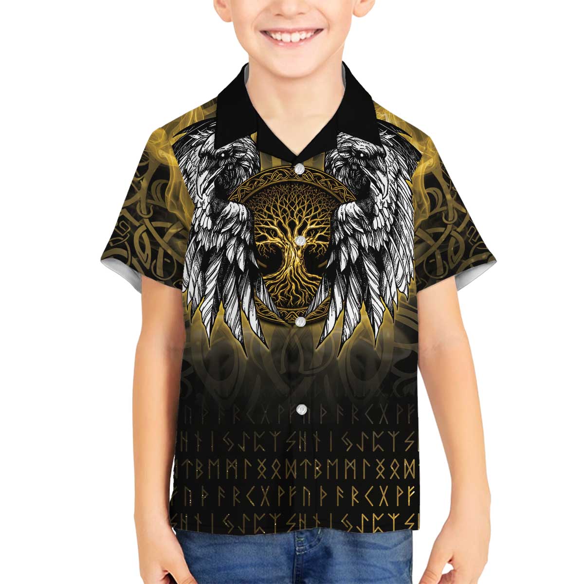 Personalized Cornwall Celtic Chough Family Matching Off The Shoulder Long Sleeve Dress and Hawaiian Shirt With Tree Of Life - Wonder Print Shop