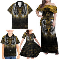 Personalized Cornwall Celtic Chough Family Matching Off Shoulder Maxi Dress and Hawaiian Shirt With Tree Of Life - Wonder Print Shop