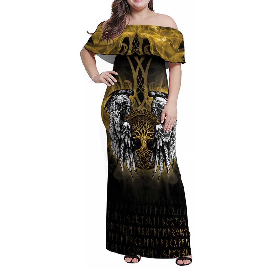 Personalized Cornwall Celtic Chough Family Matching Off Shoulder Maxi Dress and Hawaiian Shirt With Tree Of Life - Wonder Print Shop