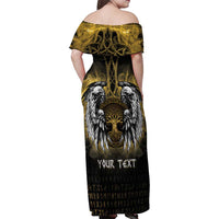 Personalized Cornwall Celtic Chough Family Matching Off Shoulder Maxi Dress and Hawaiian Shirt With Tree Of Life - Wonder Print Shop