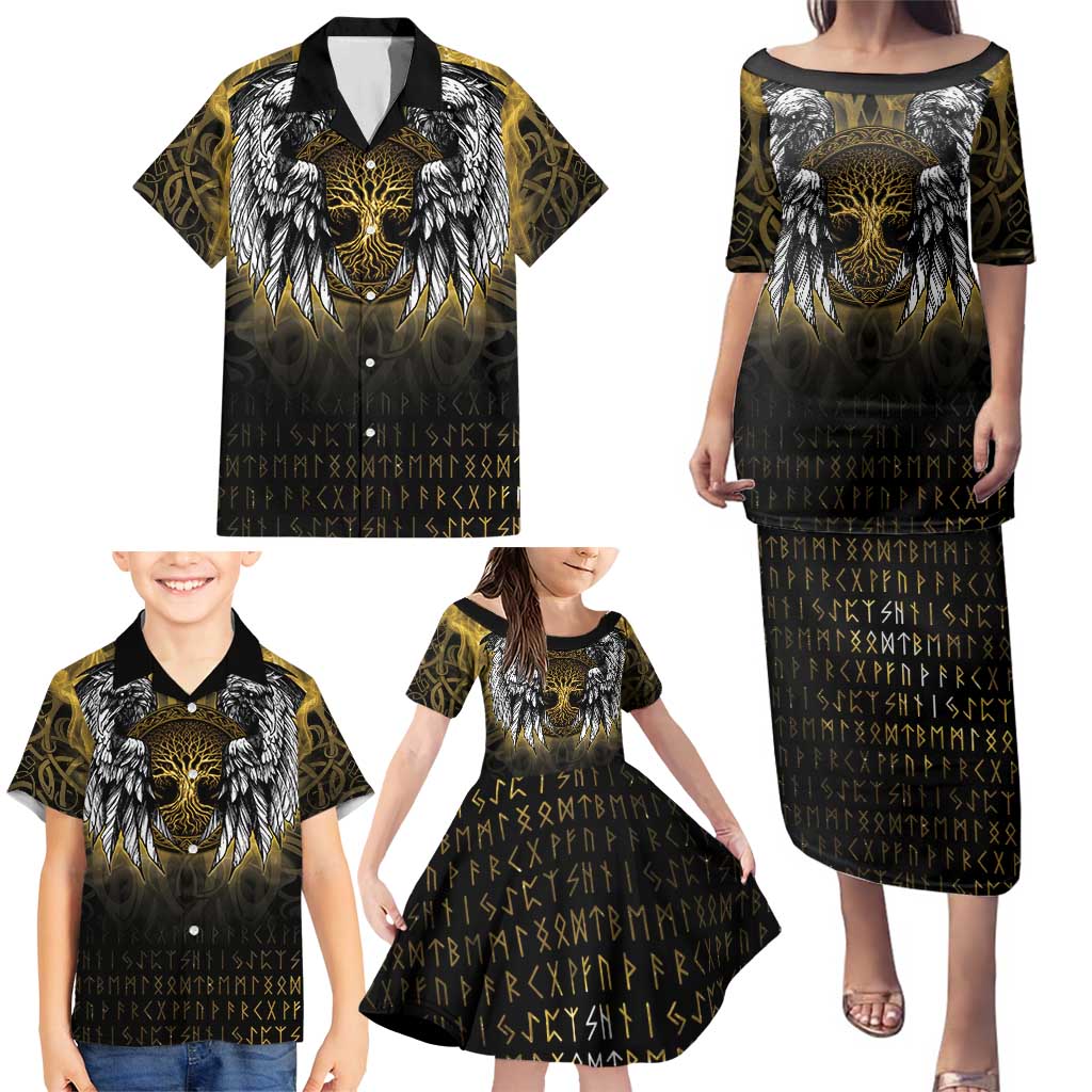 Personalized Cornwall Celtic Chough Family Matching Puletasi and Hawaiian Shirt With Tree Of Life - Wonder Print Shop