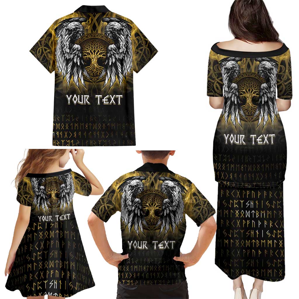 Personalized Cornwall Celtic Chough Family Matching Puletasi and Hawaiian Shirt With Tree Of Life - Wonder Print Shop