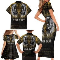 Personalized Cornwall Celtic Chough Family Matching Short Sleeve Bodycon Dress and Hawaiian Shirt With Tree Of Life - Wonder Print Shop
