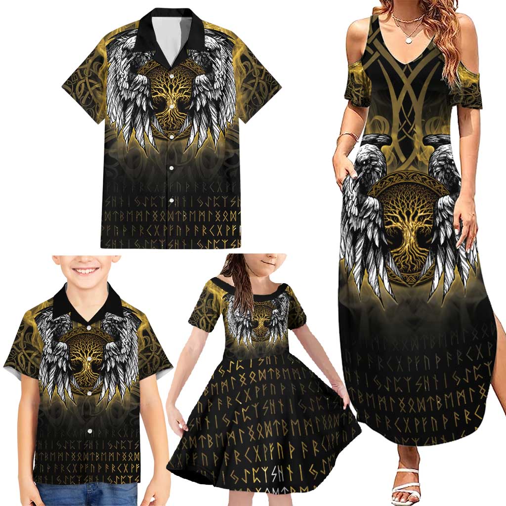 Personalized Cornwall Celtic Chough Family Matching Summer Maxi Dress and Hawaiian Shirt With Tree Of Life - Wonder Print Shop