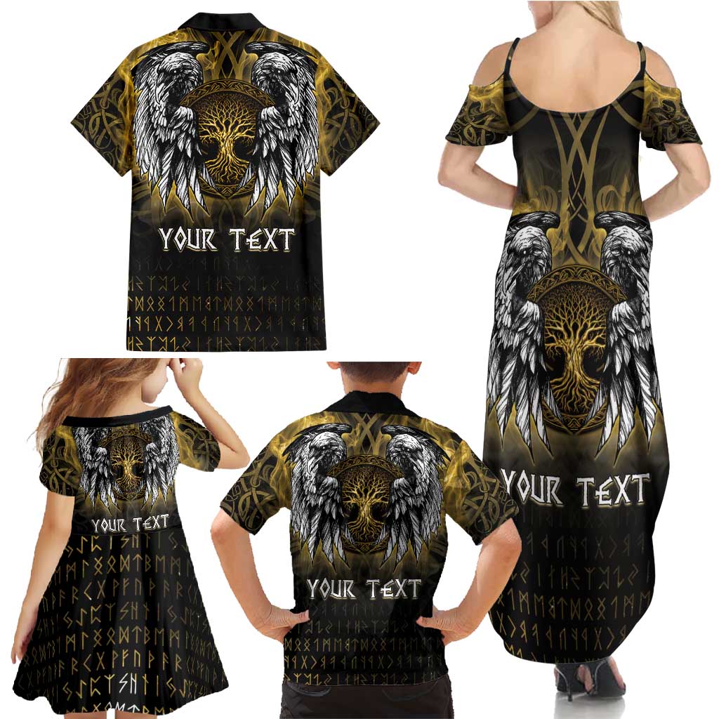 Personalized Cornwall Celtic Chough Family Matching Summer Maxi Dress and Hawaiian Shirt With Tree Of Life - Wonder Print Shop