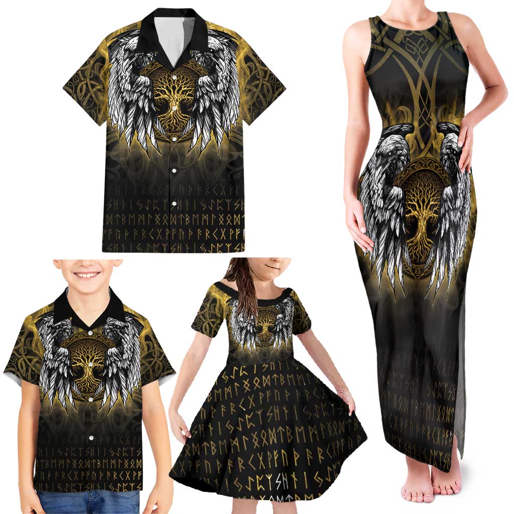 Personalized Cornwall Celtic Chough Family Matching Tank Maxi Dress and Hawaiian Shirt With Tree Of Life - Wonder Print Shop