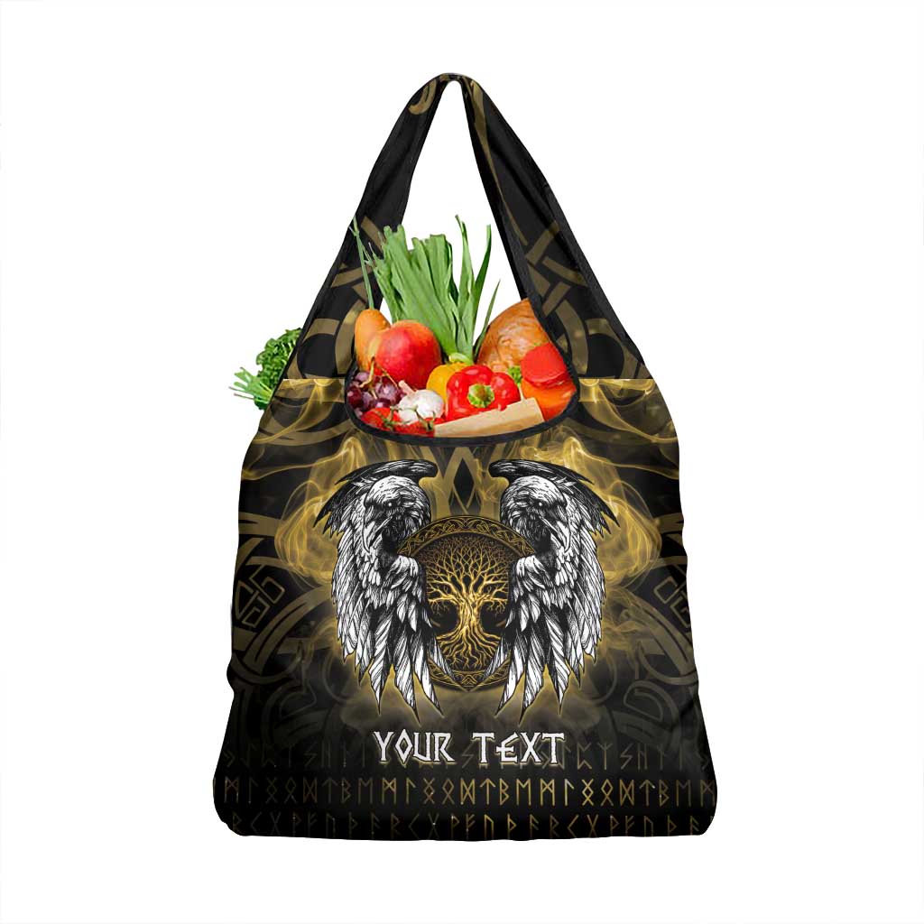 Personalized Cornwall Celtic Chough Grocery Bag With Tree Of Life - Wonder Print Shop