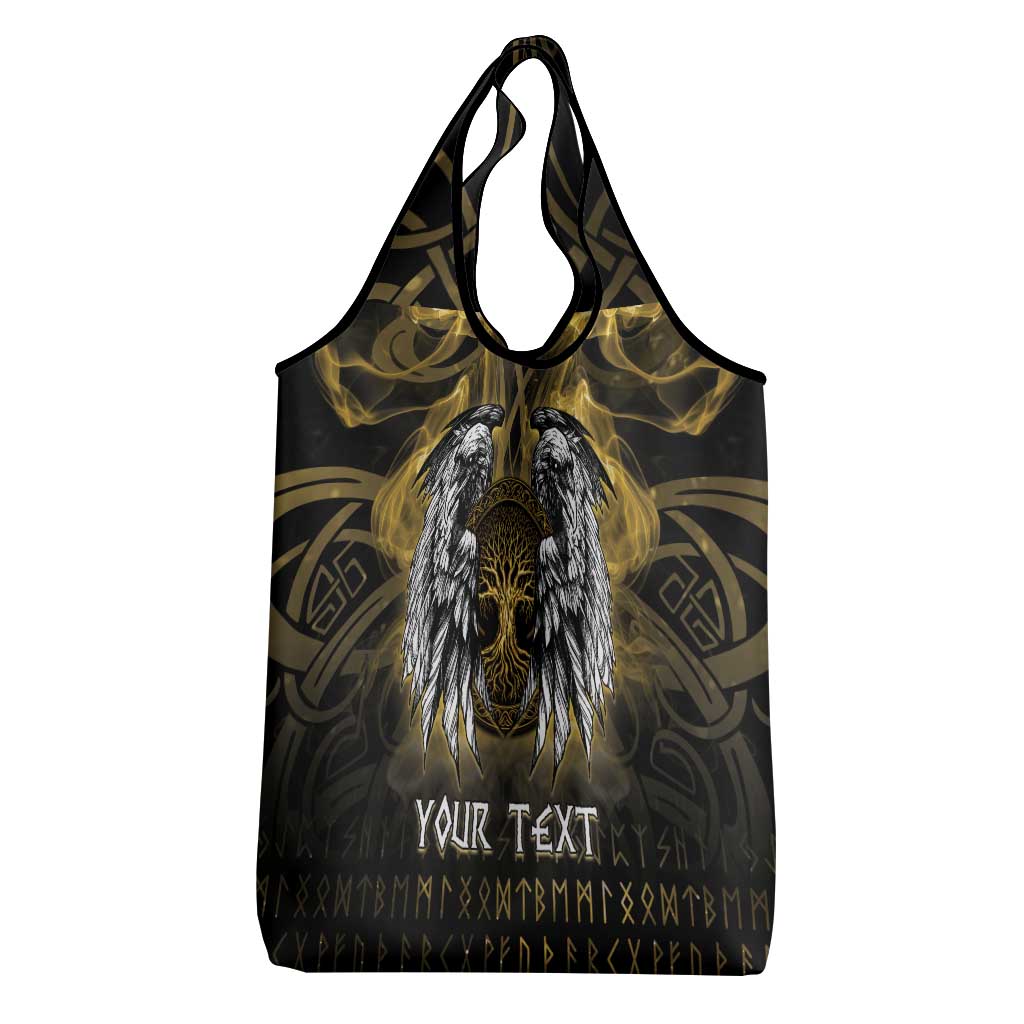 Personalized Cornwall Celtic Chough Grocery Bag With Tree Of Life - Wonder Print Shop