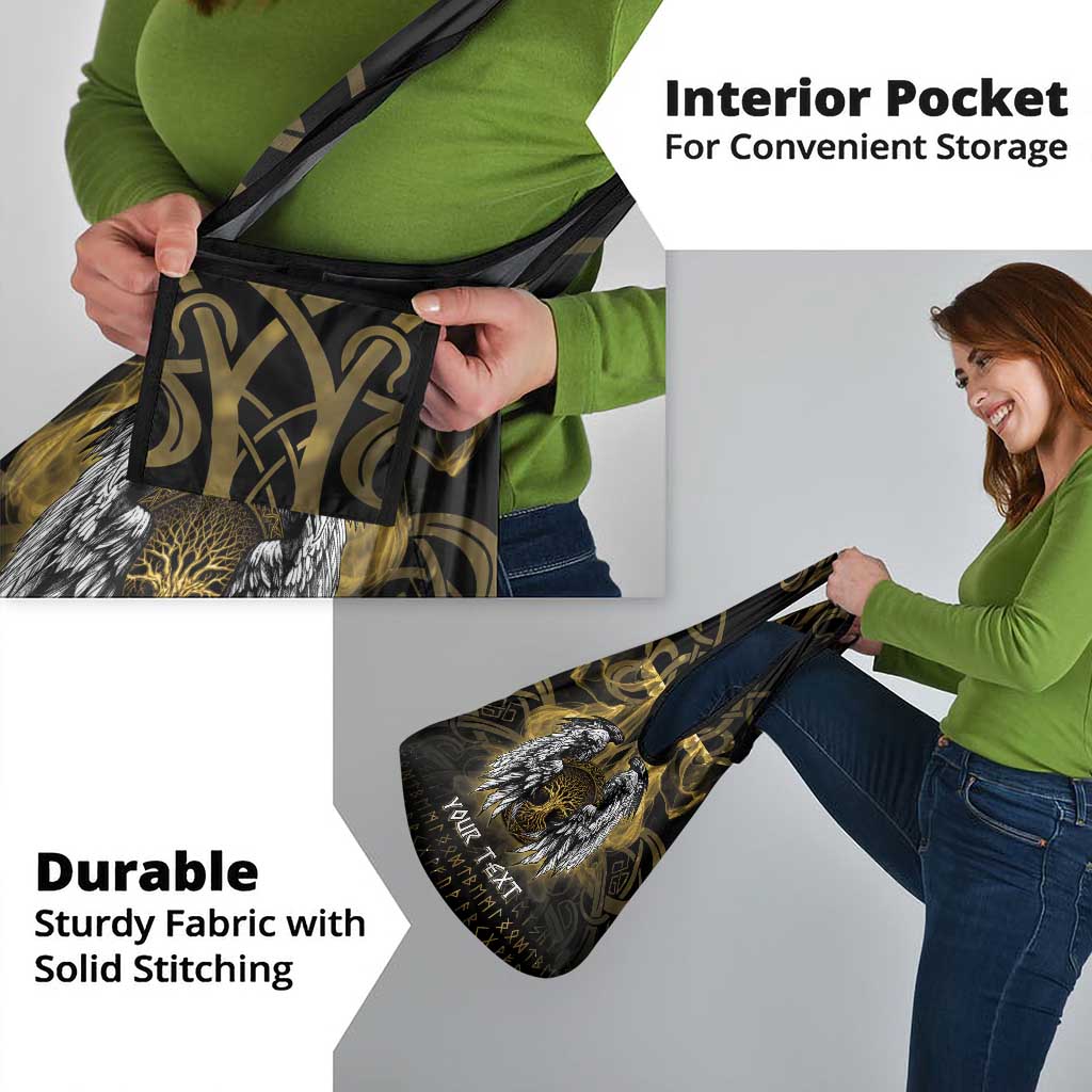 Personalized Cornwall Celtic Chough Grocery Bag With Tree Of Life - Wonder Print Shop