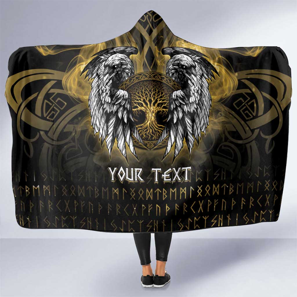 Personalized Cornwall Celtic Chough Hooded Blanket With Tree Of Life - Wonder Print Shop
