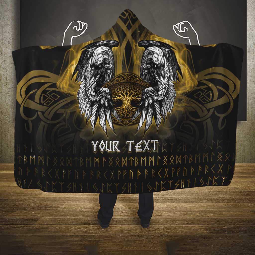 Personalized Cornwall Celtic Chough Hooded Blanket With Tree Of Life - Wonder Print Shop