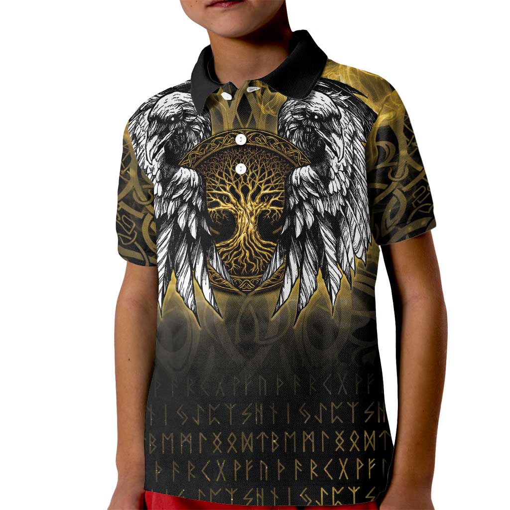 Personalized Cornwall Celtic Chough Kid Polo Shirt With Tree Of Life - Wonder Print Shop