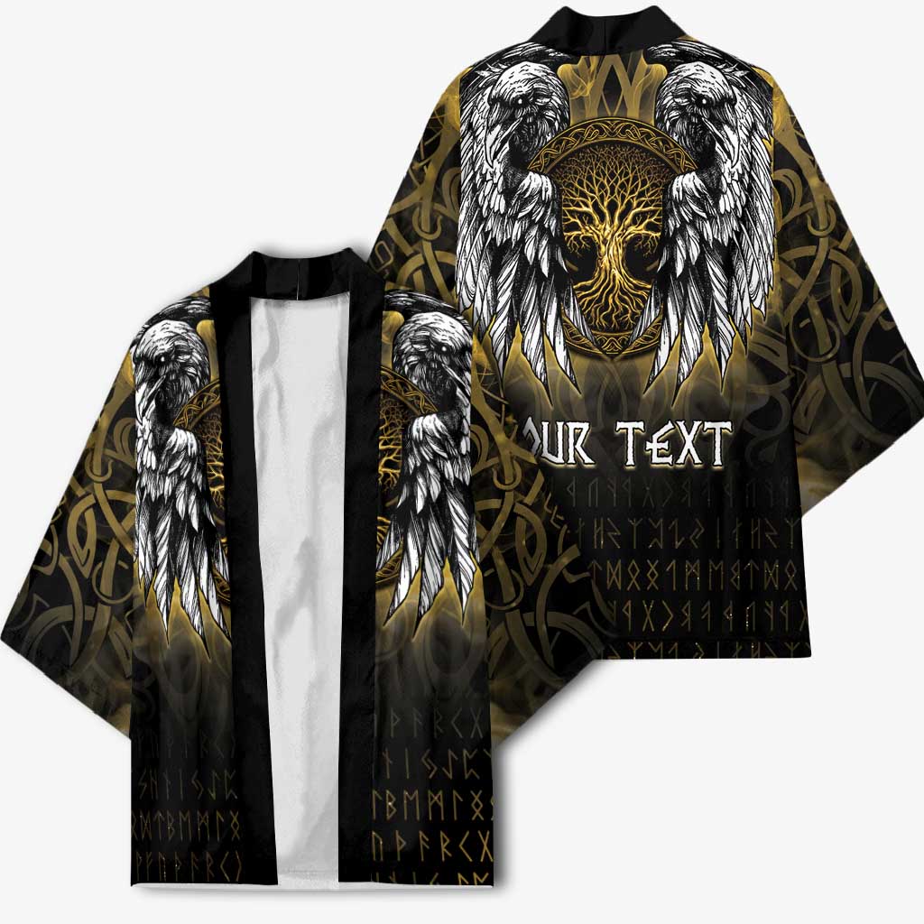 Personalized Cornwall Celtic Chough Kimono With Tree Of Life - Wonder Print Shop