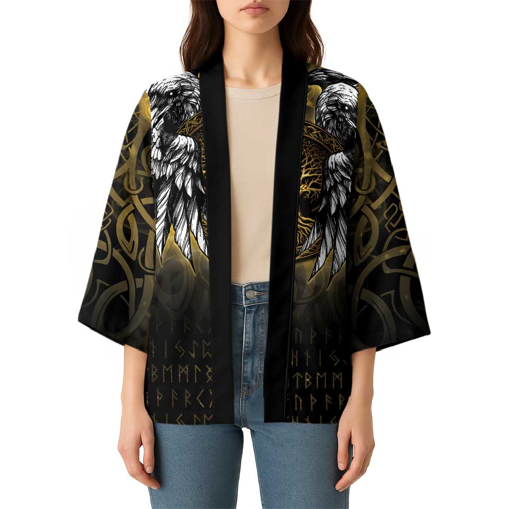 Personalized Cornwall Celtic Chough Kimono With Tree Of Life - Wonder Print Shop