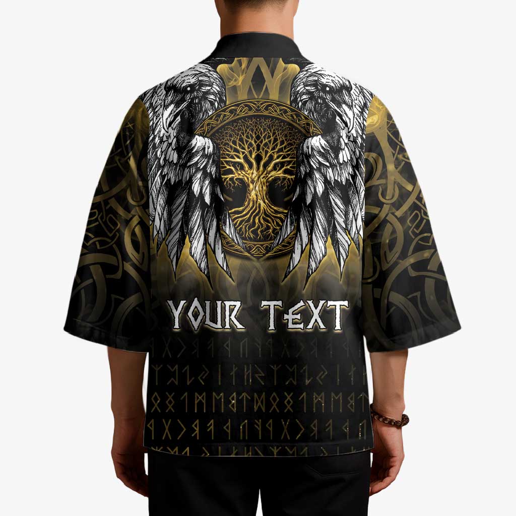 Personalized Cornwall Celtic Chough Kimono With Tree Of Life - Wonder Print Shop