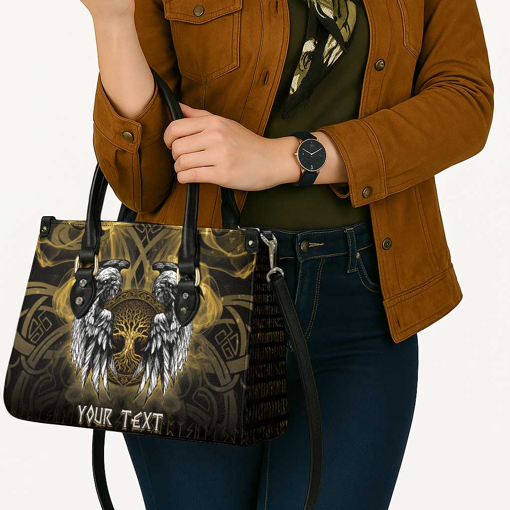 Personalized Cornwall Celtic Chough Leather Bag With Tree Of Life - Wonder Print Shop